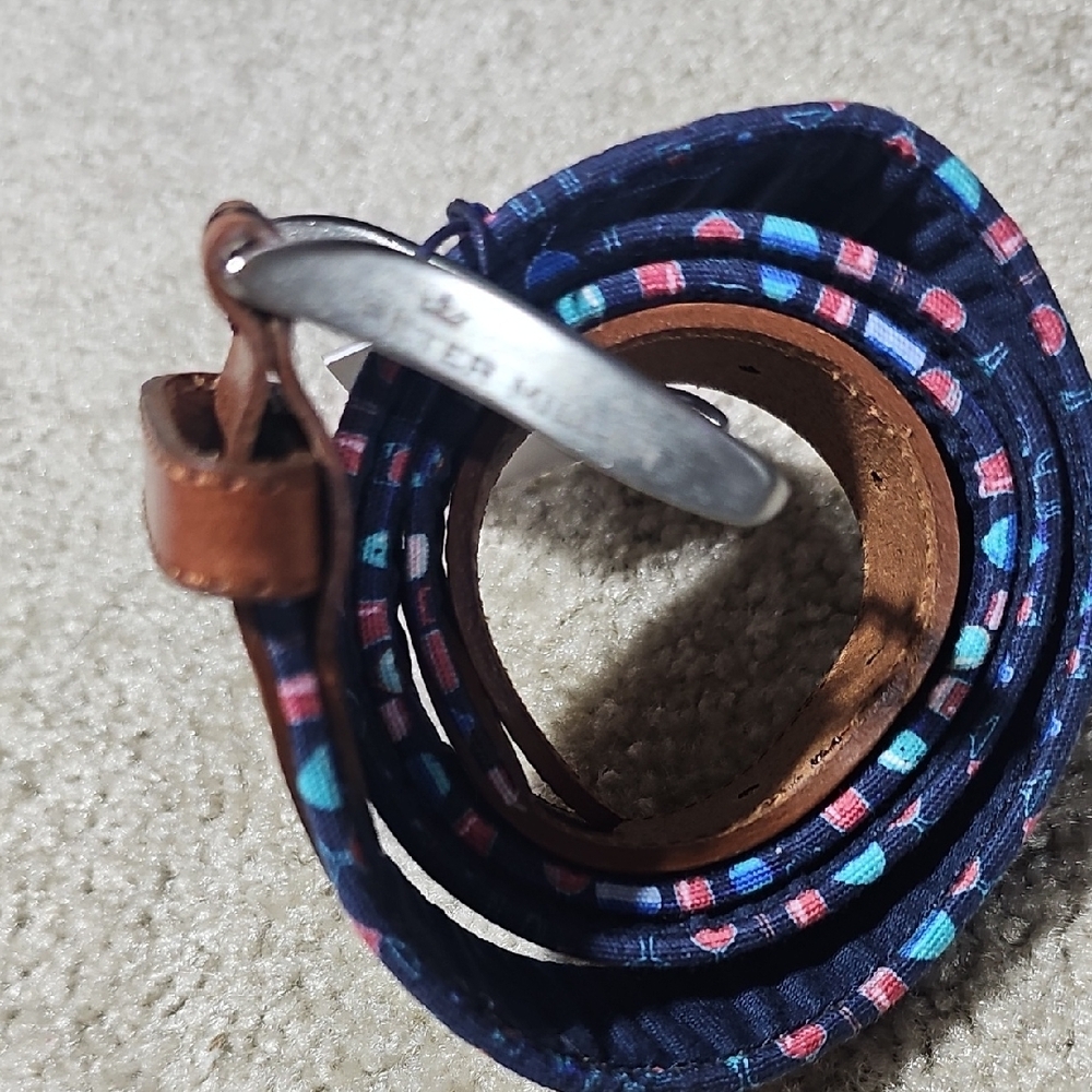 NWT Peter Millar Multicolor Patterned Men's Belt - Picture 3 of 4